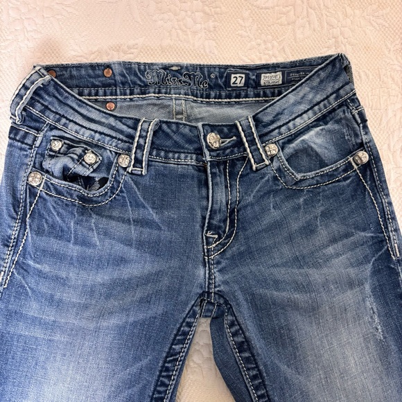 Miss Me Jeans Straight Cut Womens Denim Jeans 27R - Picture 4 of 6